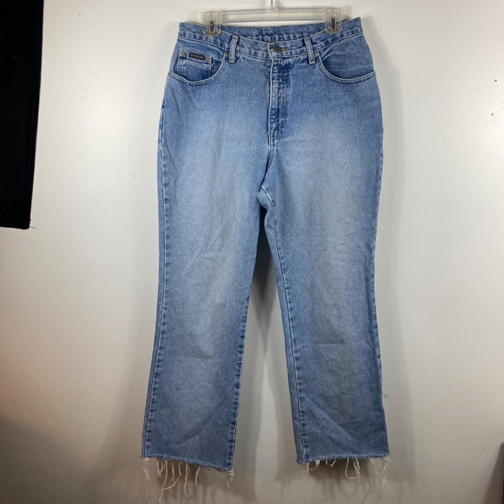 Womens Vintage NY Jeans High Rise Boot Cut Frayed Hem 12‎